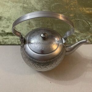 Vintage Thai Design Aluminum Tea Kettle,